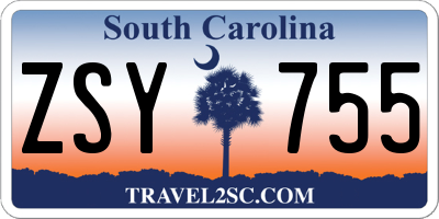 SC license plate ZSY755