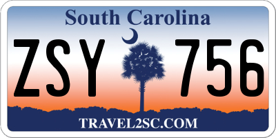 SC license plate ZSY756