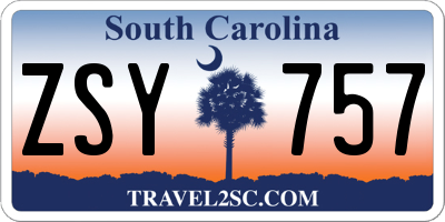SC license plate ZSY757