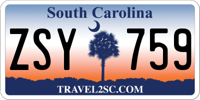 SC license plate ZSY759