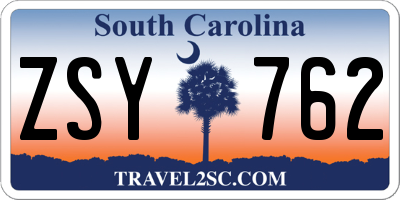 SC license plate ZSY762