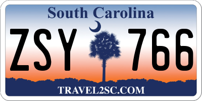 SC license plate ZSY766