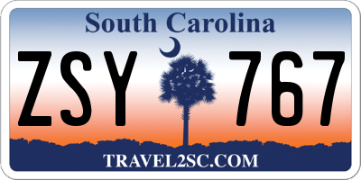 SC license plate ZSY767
