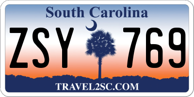 SC license plate ZSY769