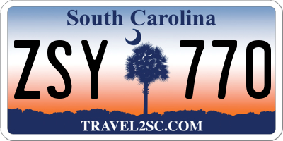 SC license plate ZSY770