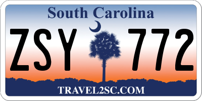 SC license plate ZSY772