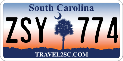 SC license plate ZSY774