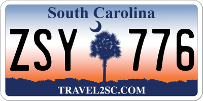 SC license plate ZSY776