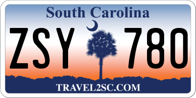SC license plate ZSY780