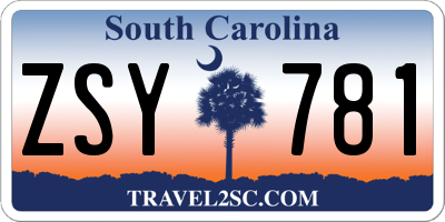 SC license plate ZSY781