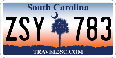 SC license plate ZSY783