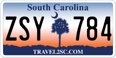 SC license plate ZSY784