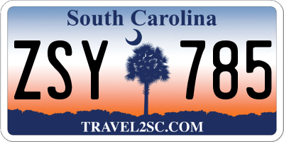 SC license plate ZSY785