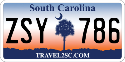 SC license plate ZSY786