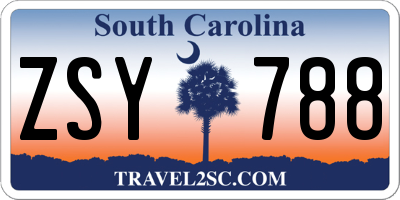 SC license plate ZSY788