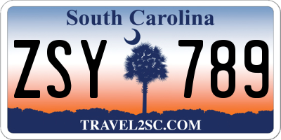 SC license plate ZSY789