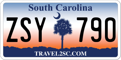 SC license plate ZSY790