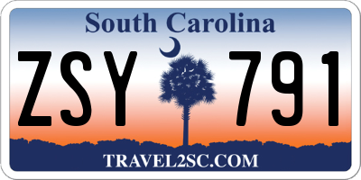 SC license plate ZSY791