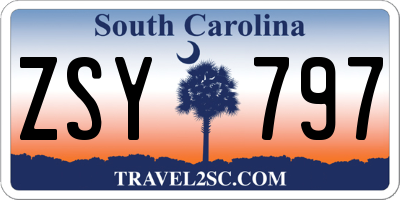 SC license plate ZSY797
