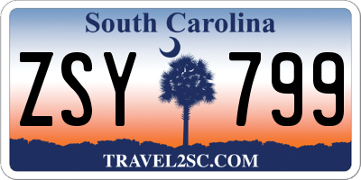 SC license plate ZSY799