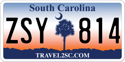 SC license plate ZSY814