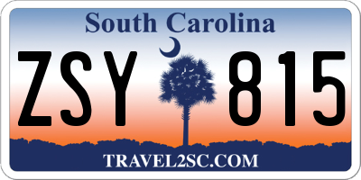 SC license plate ZSY815