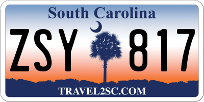 SC license plate ZSY817