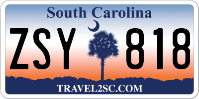 SC license plate ZSY818