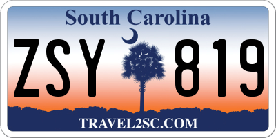 SC license plate ZSY819