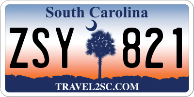 SC license plate ZSY821