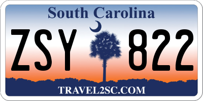SC license plate ZSY822