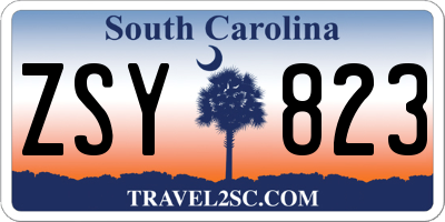 SC license plate ZSY823