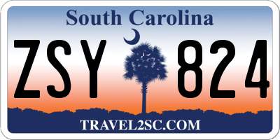 SC license plate ZSY824