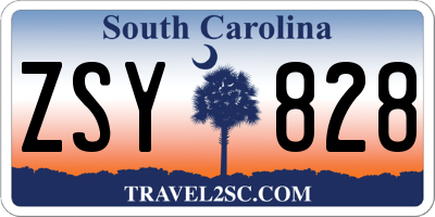SC license plate ZSY828