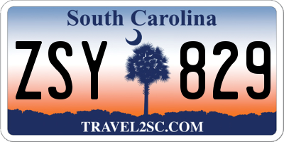 SC license plate ZSY829