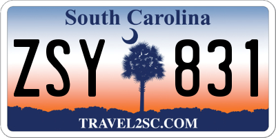 SC license plate ZSY831