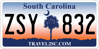 SC license plate ZSY832