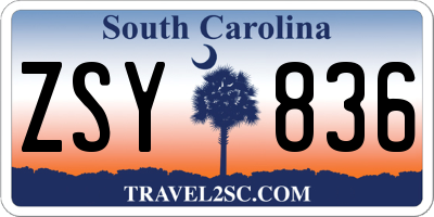 SC license plate ZSY836