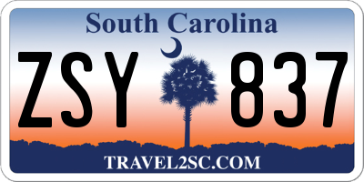 SC license plate ZSY837
