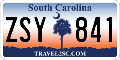 SC license plate ZSY841