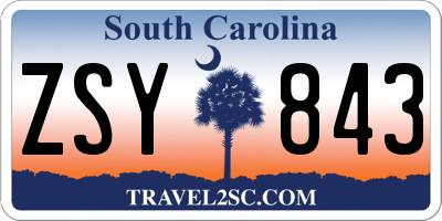 SC license plate ZSY843