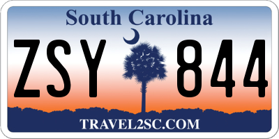 SC license plate ZSY844
