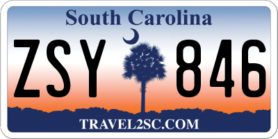 SC license plate ZSY846