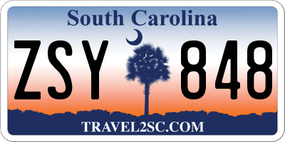 SC license plate ZSY848