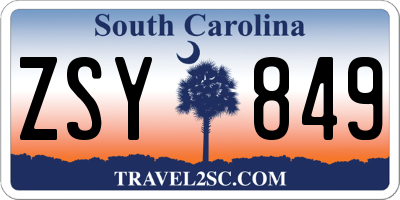 SC license plate ZSY849