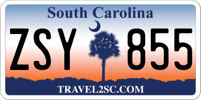SC license plate ZSY855