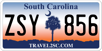 SC license plate ZSY856