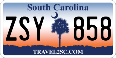 SC license plate ZSY858