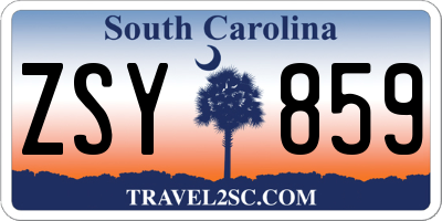 SC license plate ZSY859