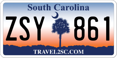 SC license plate ZSY861